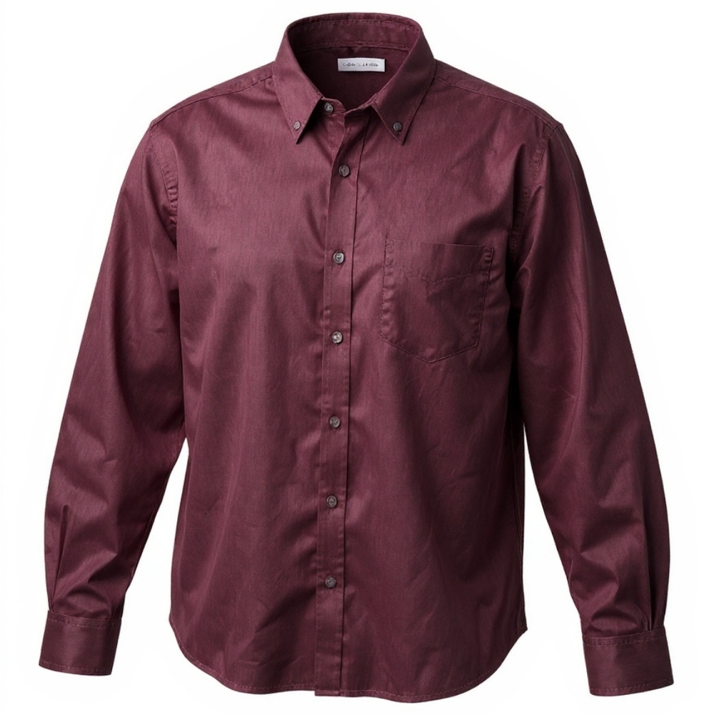 Old Navy Men's Maroon Slim Fit Casual Button-Down Shirt